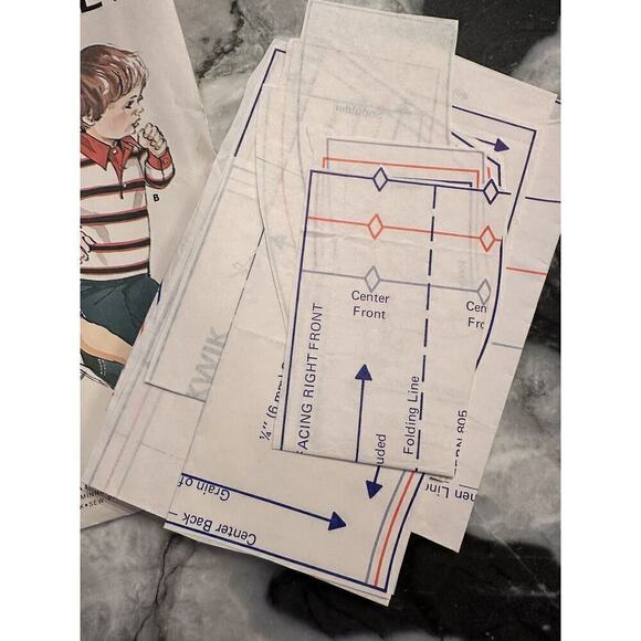 Kwik Sew Vintage Cut Toddler Boys Rugby Shirt Ages 1/2/3 Pattern No 805 - Picture 7 of 7